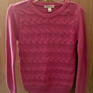 Forever 21 Cable Knit Hot Pink Sweater